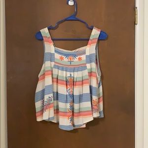 Free people Aztec print baby doll tank